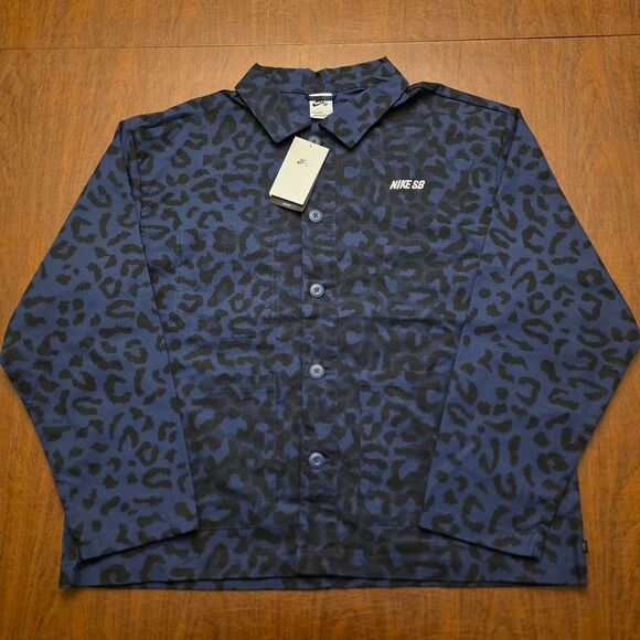 Nike SB Allover Print Skate Chore Coat Navy Blue FN2591-410 Men's Size M - Picture 1 of 4